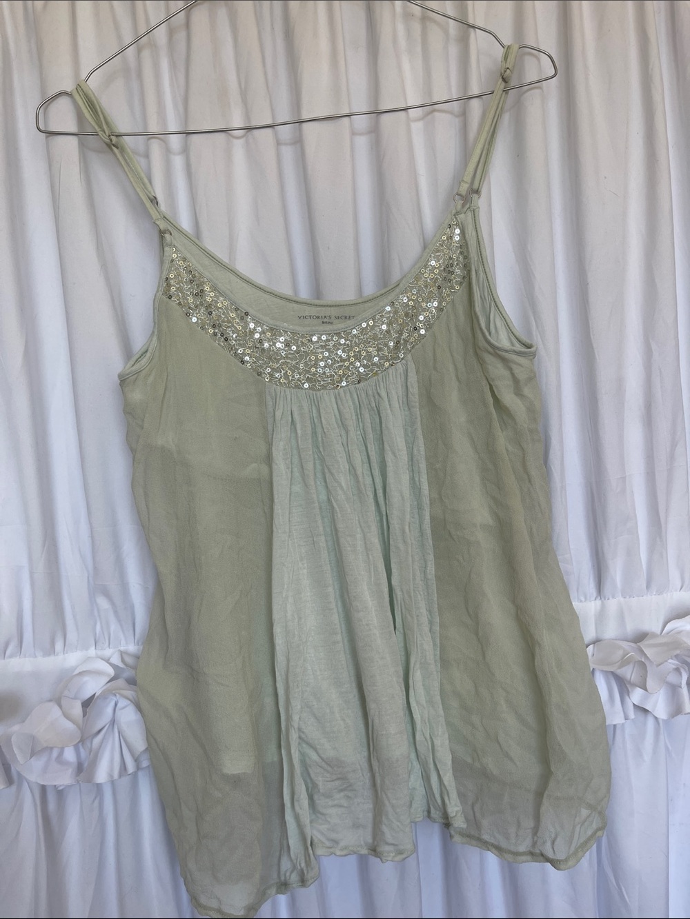 Victoria's Secret Sage Sequin Scoop Neck Camisole